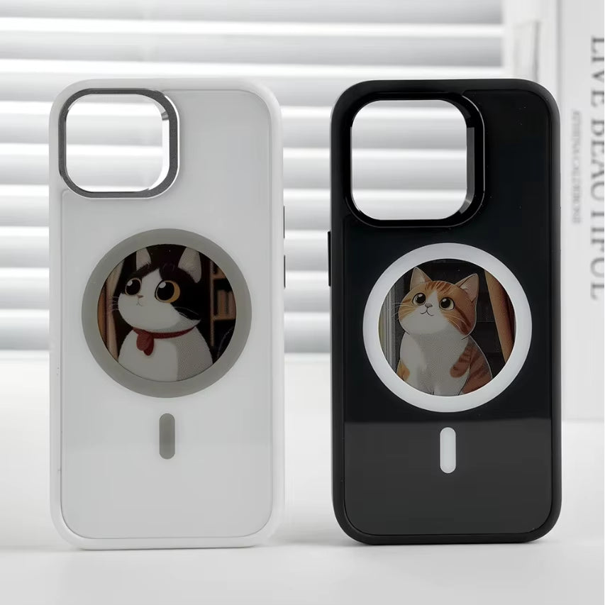 2.53 Inches E-Ink Phone Case Photos HD Display Wireless Transmission DIY Screen for Iphone 16/15/14/13 round Support Magsafe